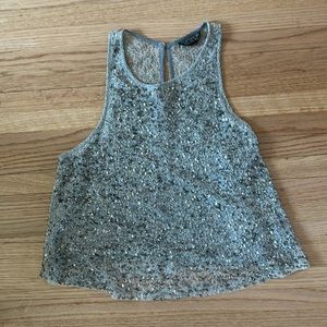 Silver sparkly sequin Top Shop top